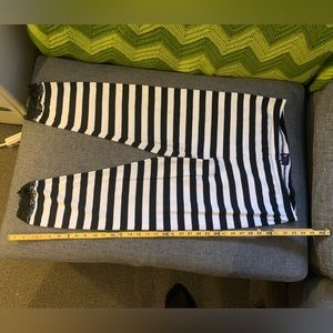Wednesday- Morbid Thread Junior XL Black and White Striped 3/4 Leggings